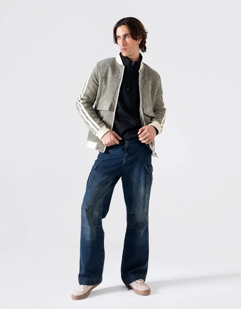 CONTRAST CORDUROY BOMBER JACKET